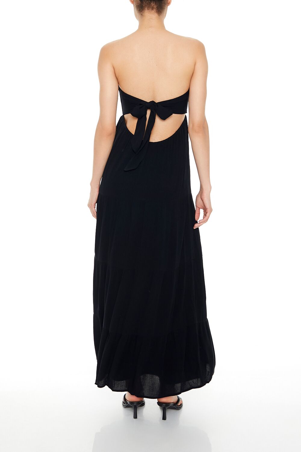  Forever 21 Strapless Tie-Back Maxi Dress - black - Bonton