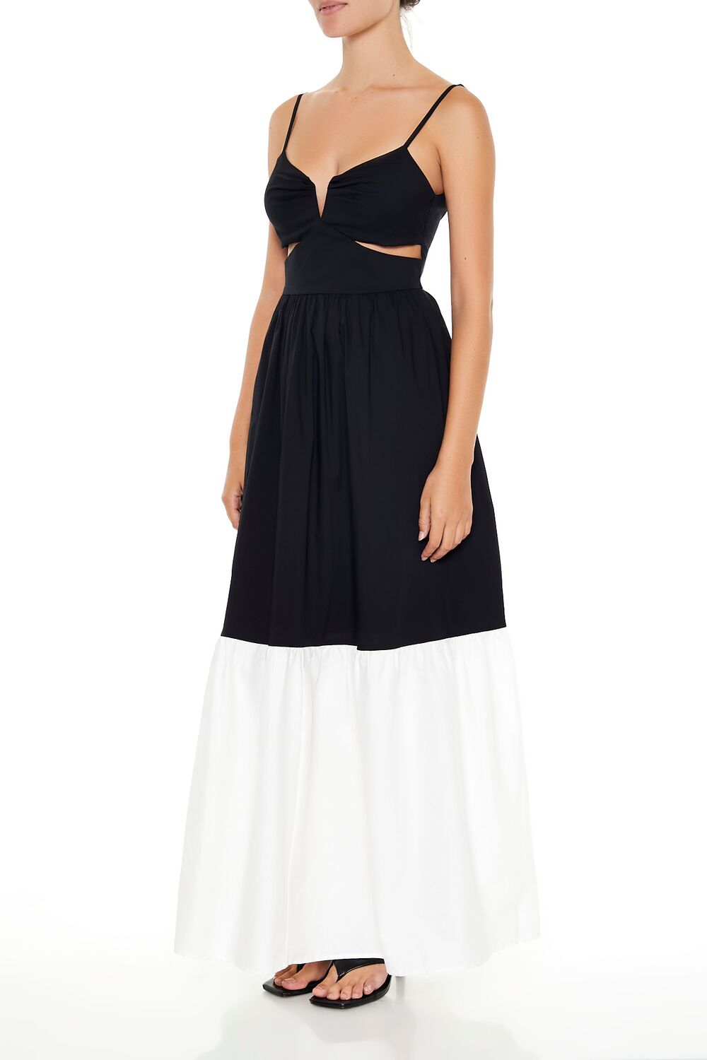 forever 21 white maxi dress Forever 21 Colorblock Cutout Maxi Dress