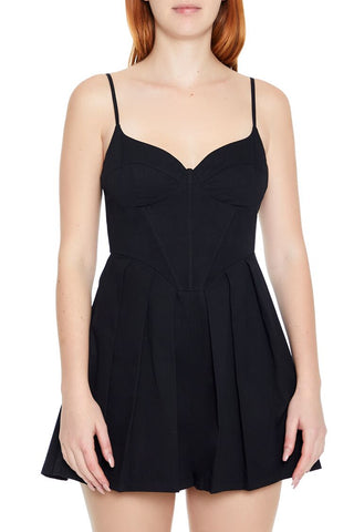 Pleated Bustier Cami Romper