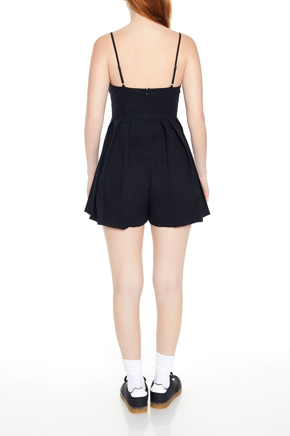  Forever 21 Pleated Bustier Cami Romper - black - Bonton
