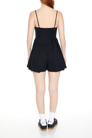 Pleated Bustier Cami Romper