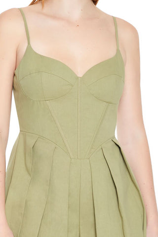 Pleated Bustier Cami Romper