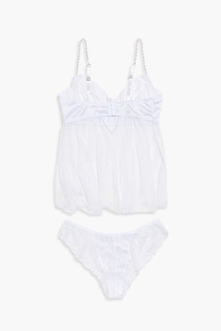 Plus Size Mesh Lingerie Cami & Panty Set