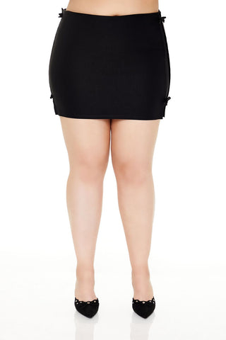 Plus Size Bow Mini Skirt