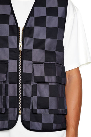 Checkered Cargo Vest