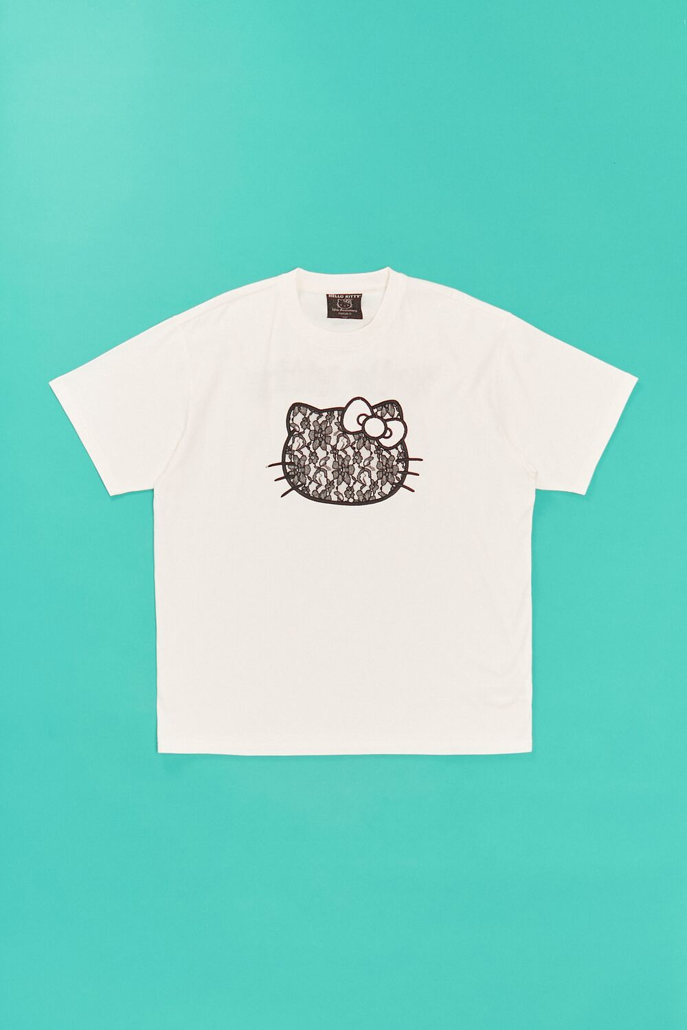  Forever 21 Hello Kitty Lace Graphic Tee - white black - Bonton