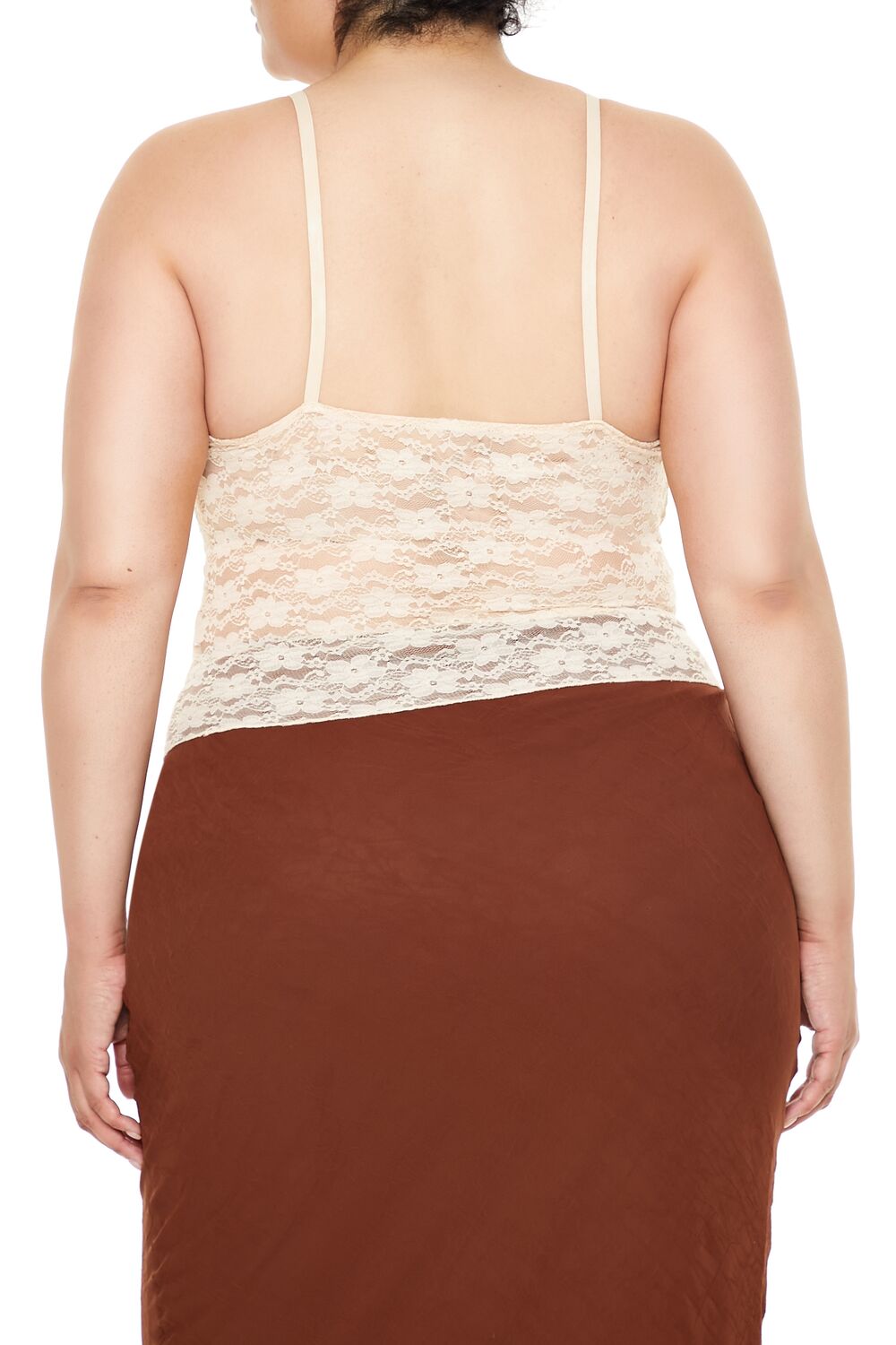  Forever 21 Plus Size Sheer Lace Cami - cream - Bonton