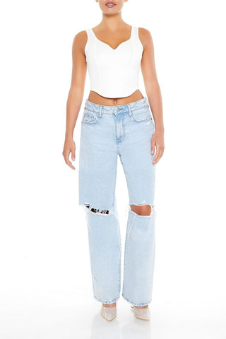 Ponte Knit Corset Crop Top