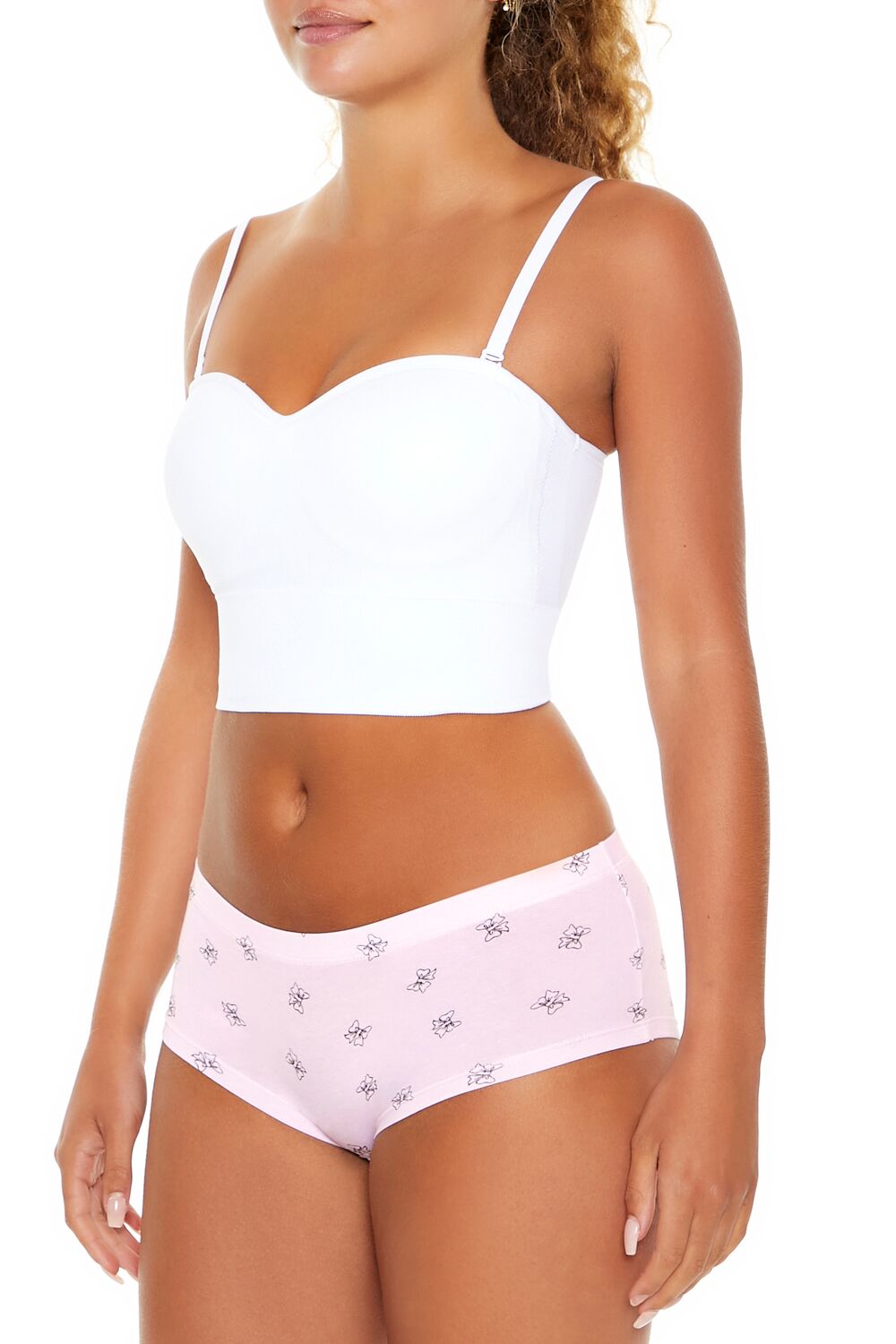  Forever 21 Bow Print Shortie Panties - pale-pink-multi - Bonton