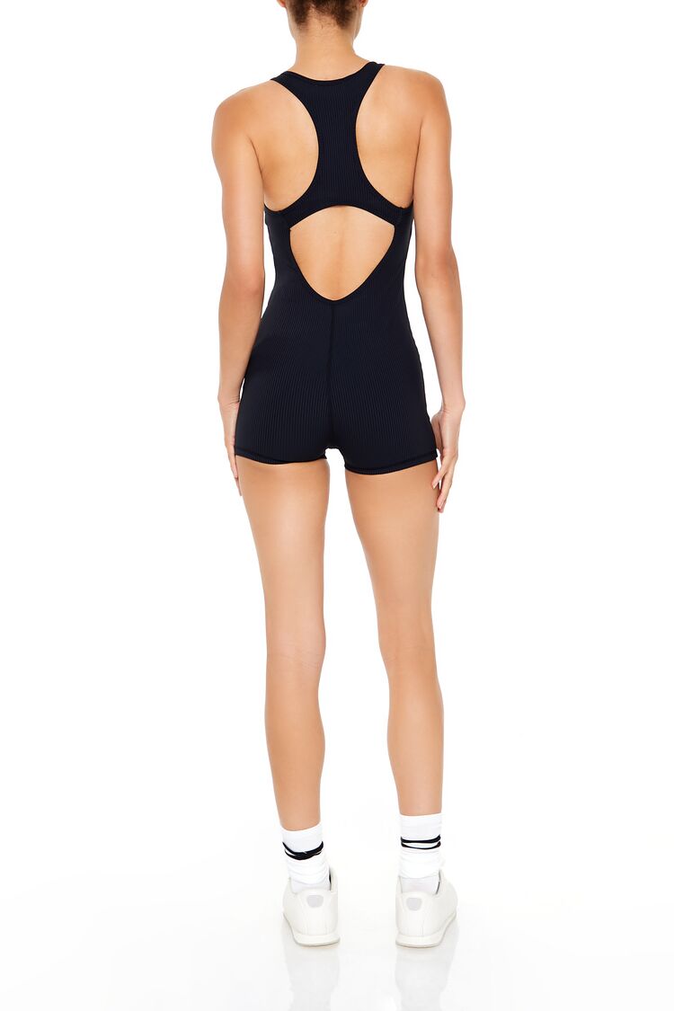  Forever 21 Active Racerback Cutout Romper - black - Bonton