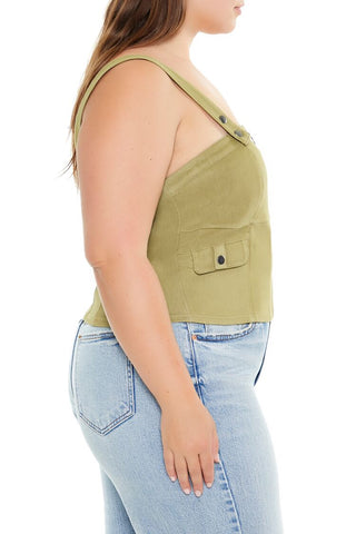 Plus Size Zip-Up Crop Top