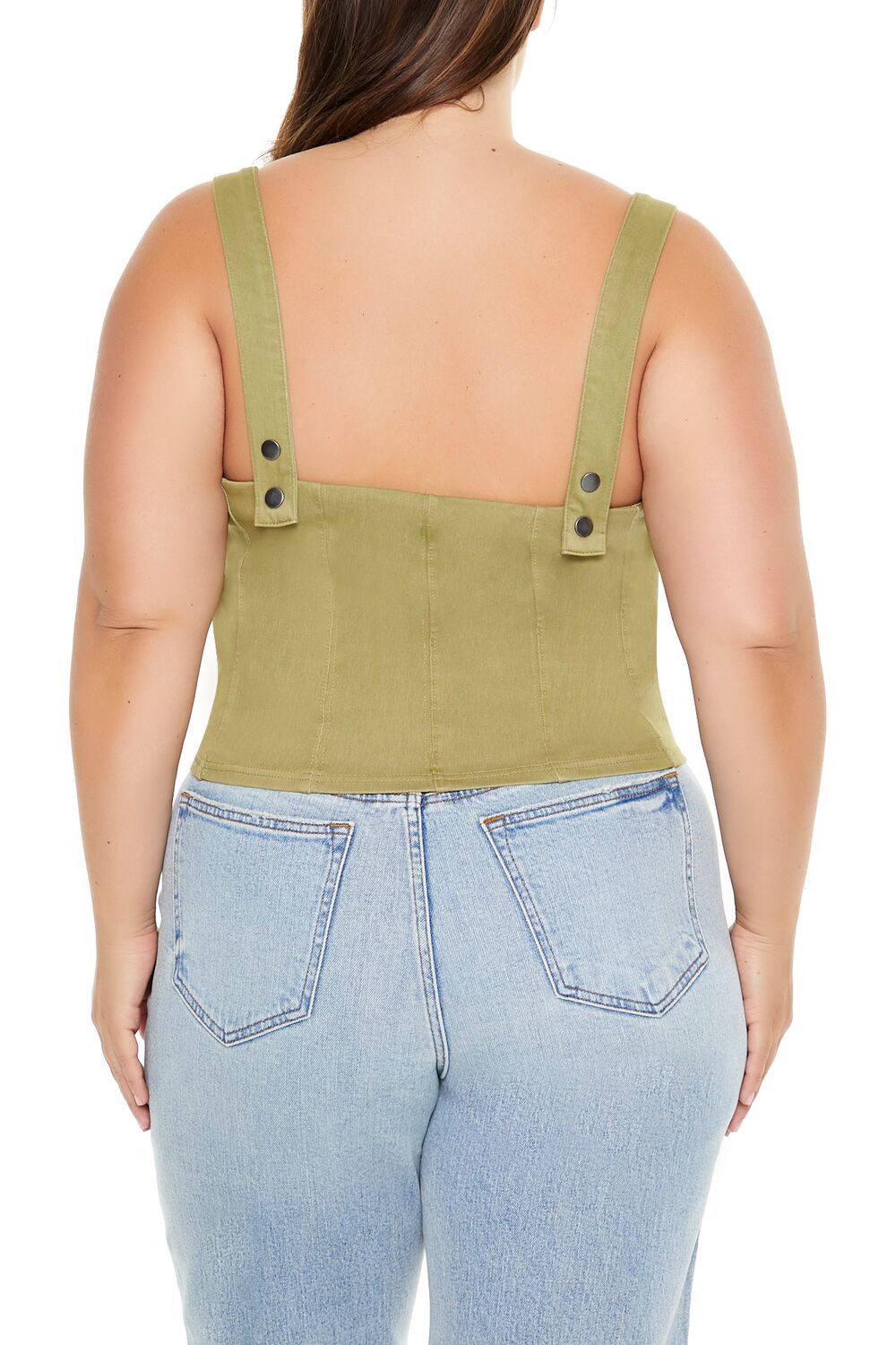  Forever 21 Plus Size Zip-Up Crop Top - cypress - Bonton