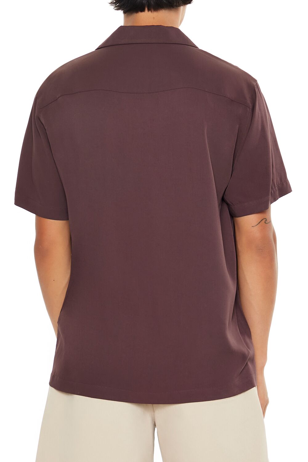  Forever 21 Cuban Collar Short-Sleeve Shirt - tomato - Bonton