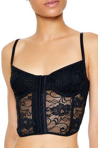 Sheer Lace Underwire Corset Bra