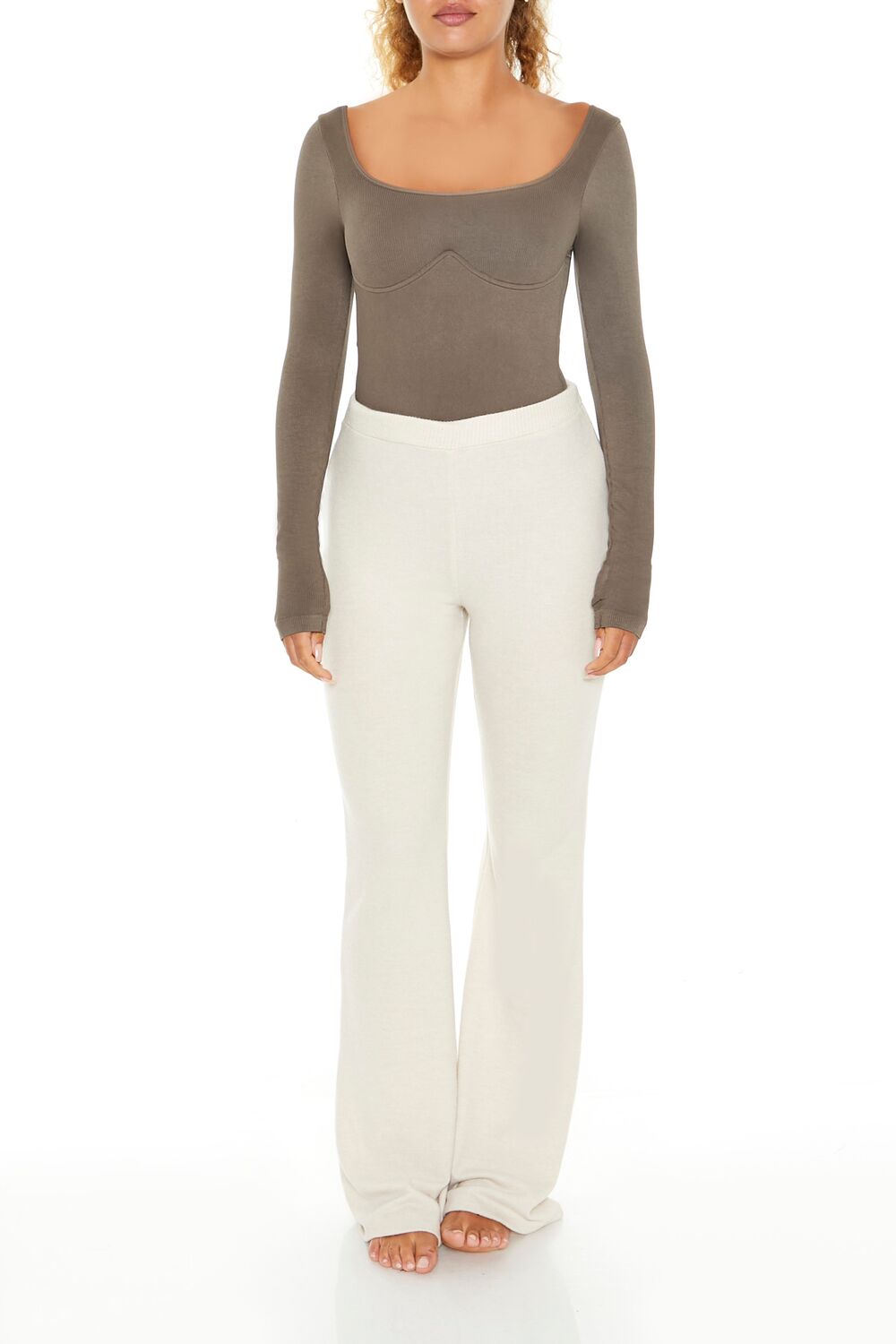  Forever 21 Seamless Cutout Lingerie Bodysuit - ash-brown - Bonton
