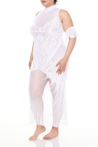 Plus Size Fishnet Lingerie Dress