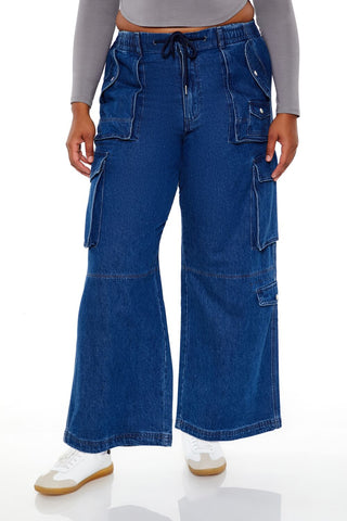 Plus Size Mid-Rise Cargo Jeans