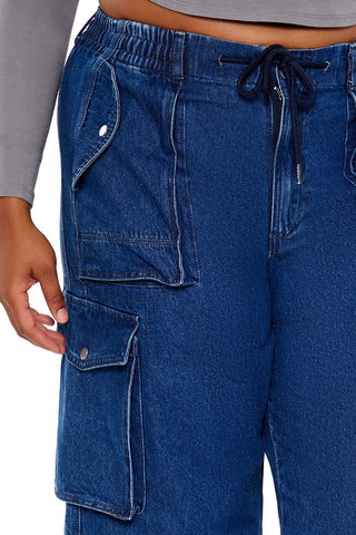 Plus Size Mid-Rise Cargo Jeans