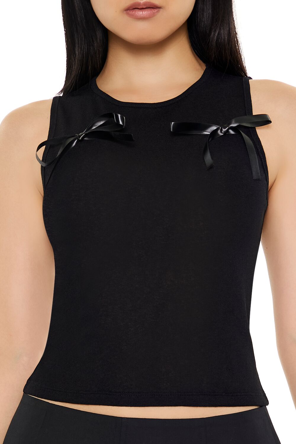  Forever 21 Bow Tank Top - black - Bonton