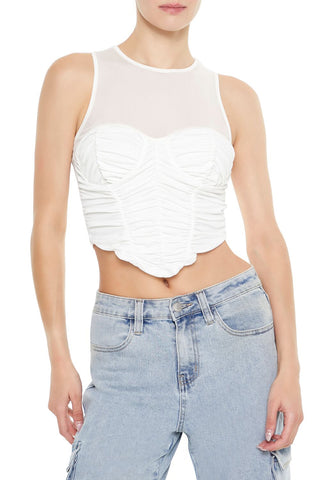 Ruched V-Hem Crop Top