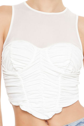 Ruched V-Hem Crop Top