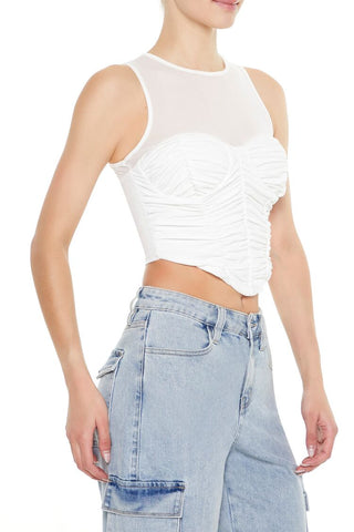 Ruched V-Hem Crop Top