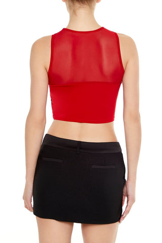 Ruched V-Hem Crop Top
