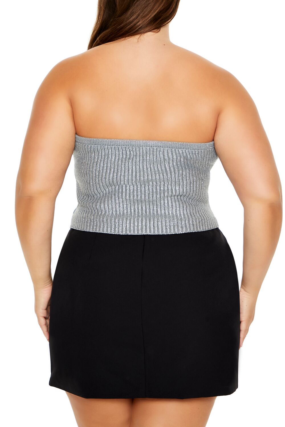  Forever 21 Plus Size Metallic Tube Top - grey - Bonton