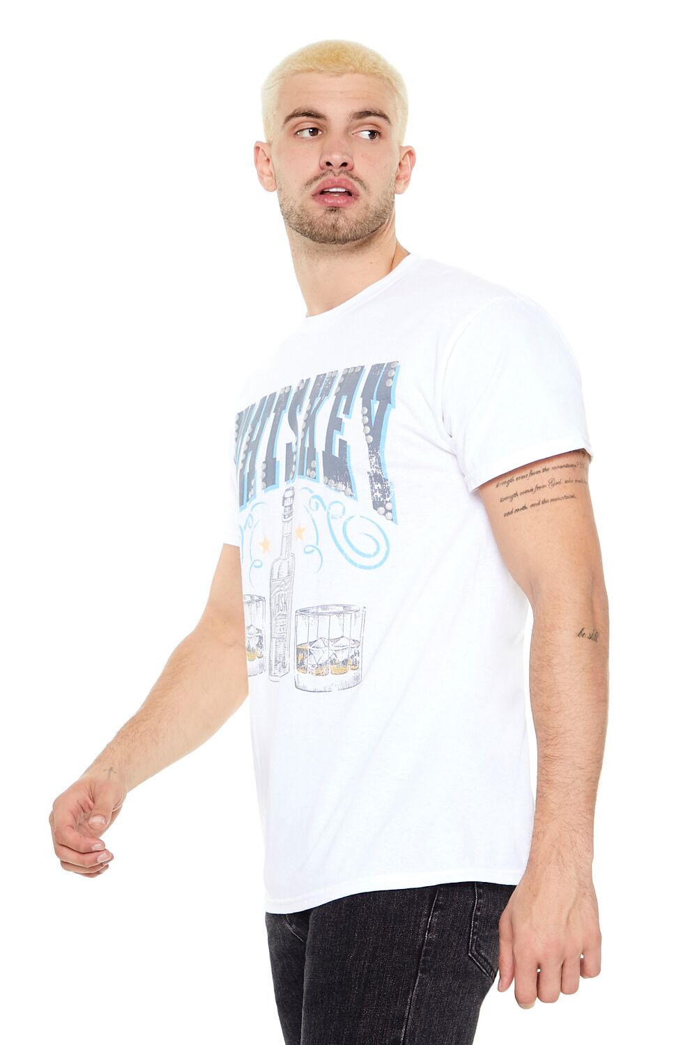  Forever 21 Whiskey Graphic Tee - white multi - Bonton