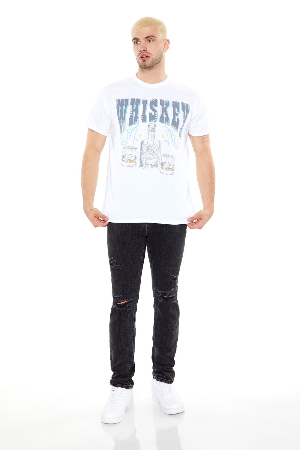  Forever 21 Whiskey Graphic Tee - white multi - Bonton