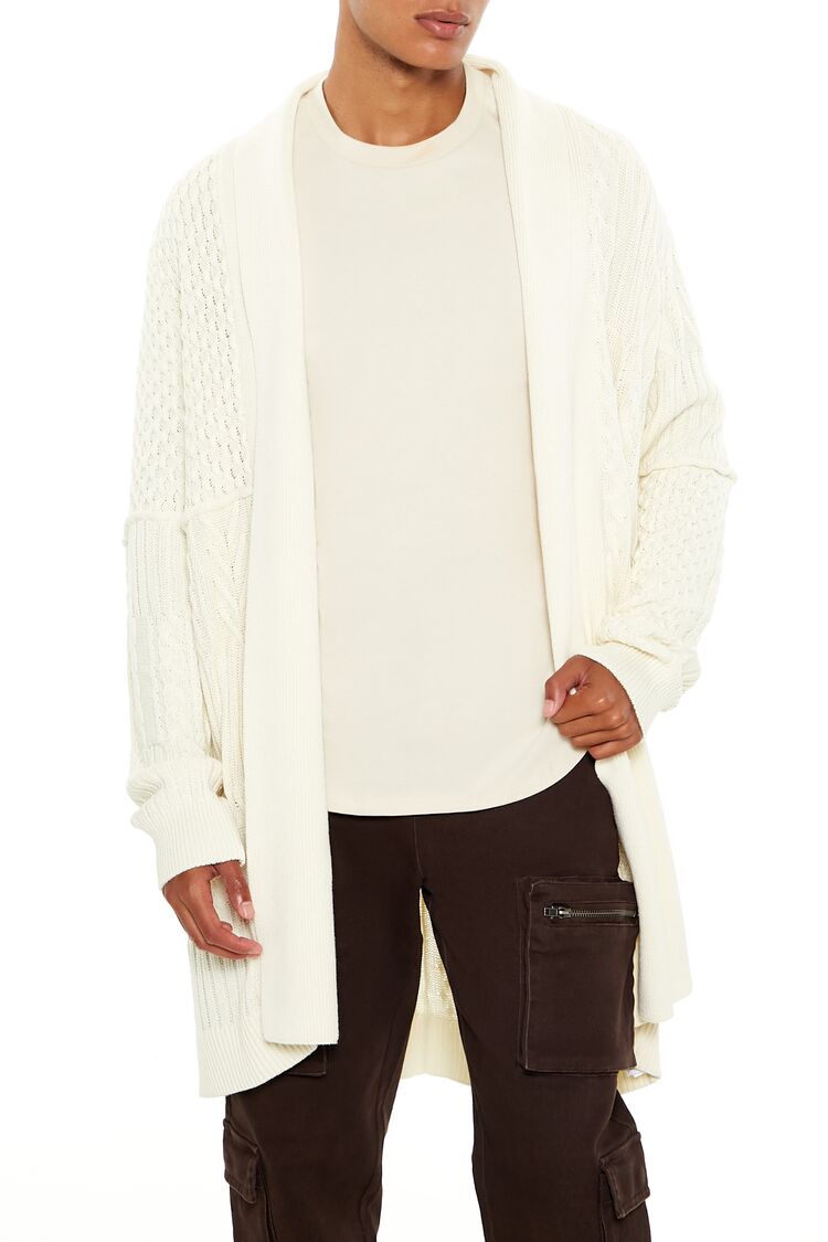  Forever 21 Fisherman Cardigan Sweater - cream - Bonton