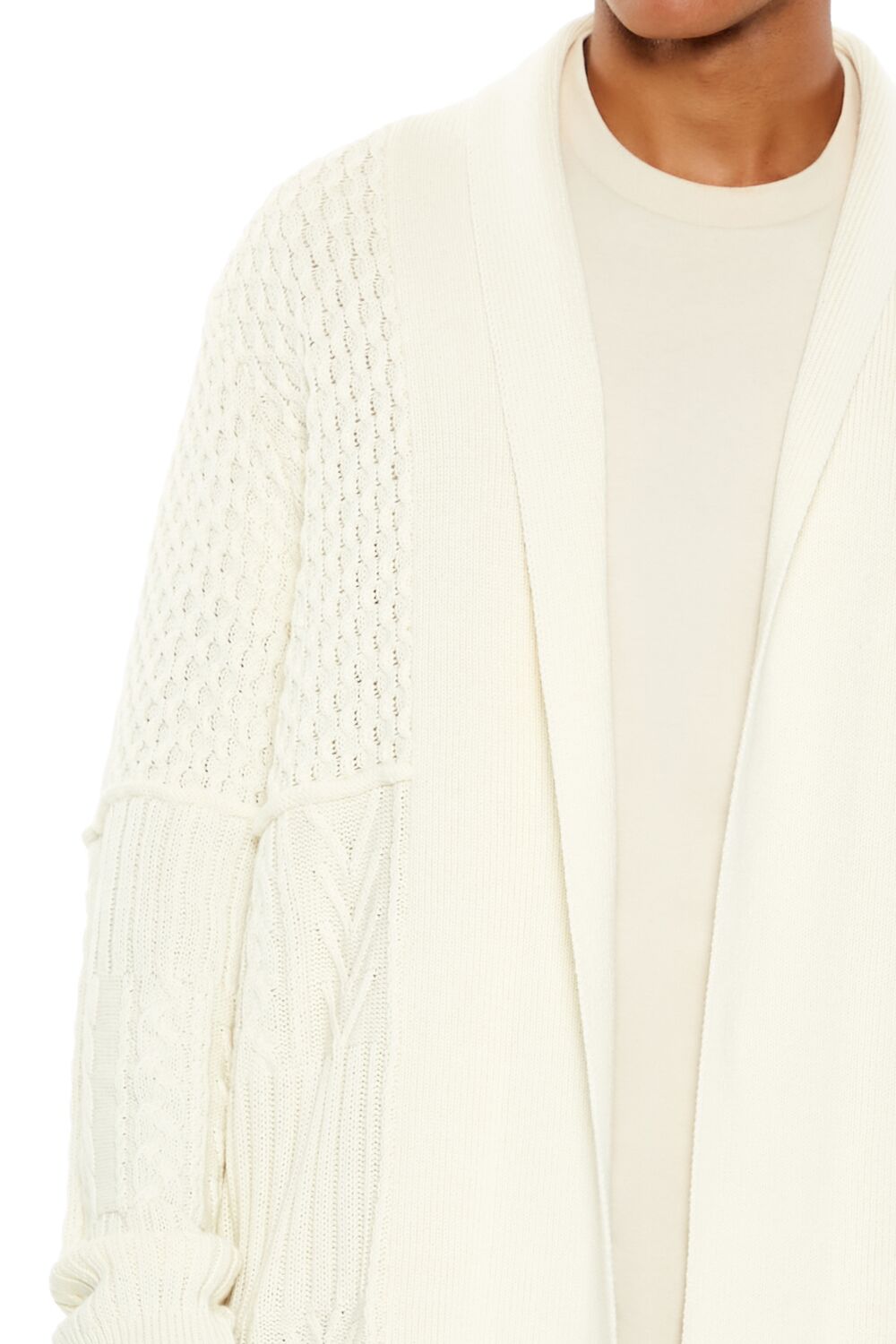  Forever 21 Fisherman Cardigan Sweater - cream - Bonton