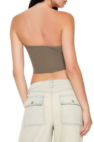 Sweater-Knit Tube Crop Top