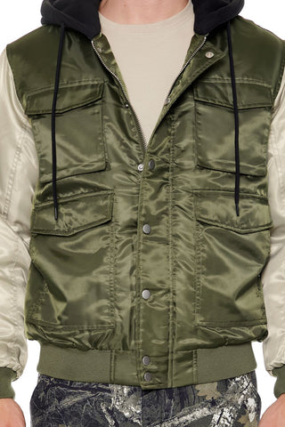 Colorblock Bomber Combo Jacket