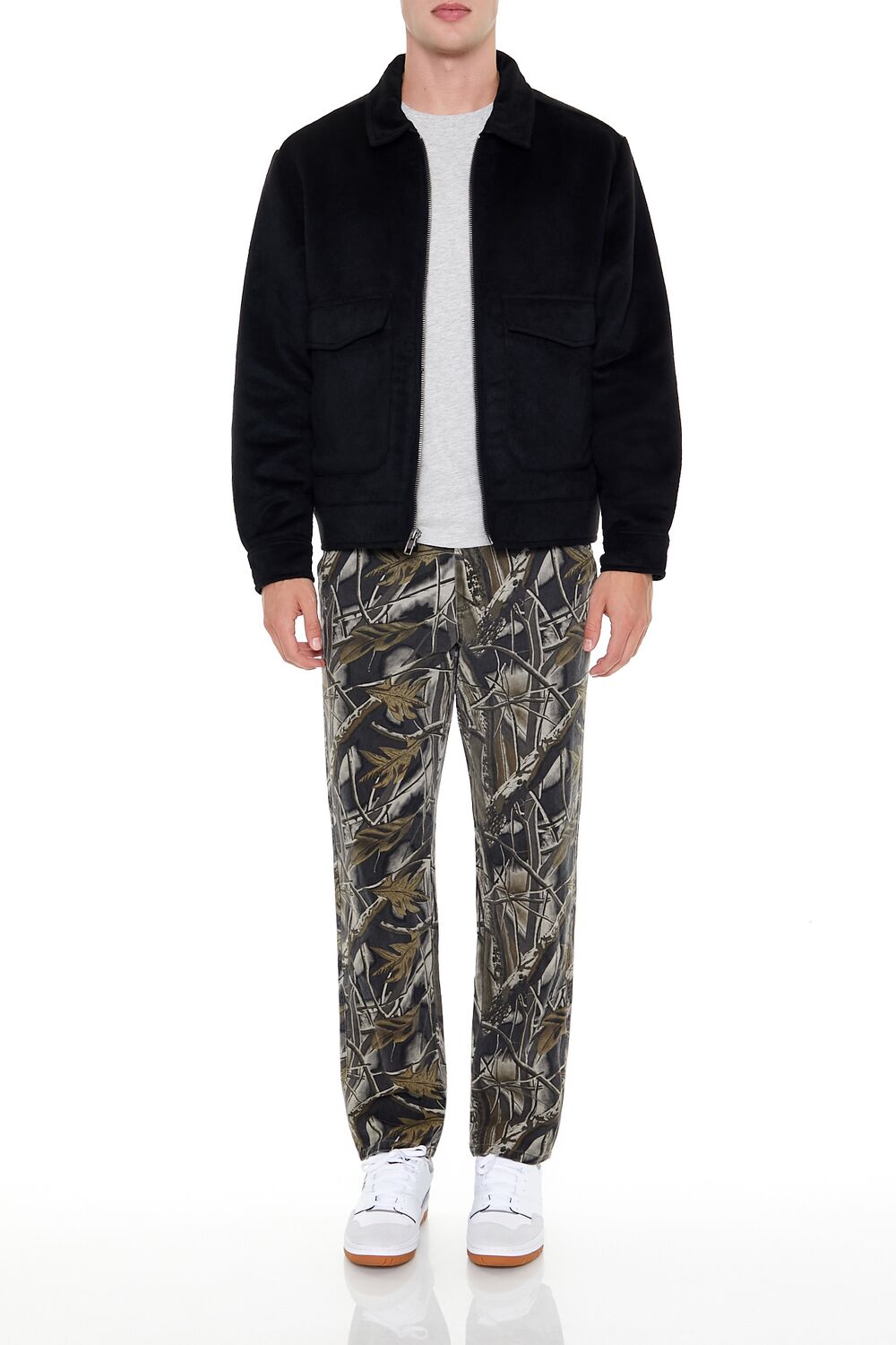  Forever 21 Zip-Up Trucker Jacket - black-swatch - Bonton