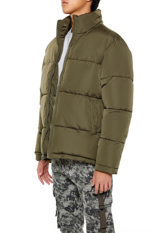 Quilted Funnel-Neck Puffer Jacket