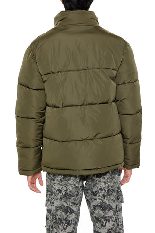 Quilted Funnel-Neck Puffer Jacket