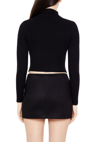 Turtleneck Cutout Buckle Sweater
