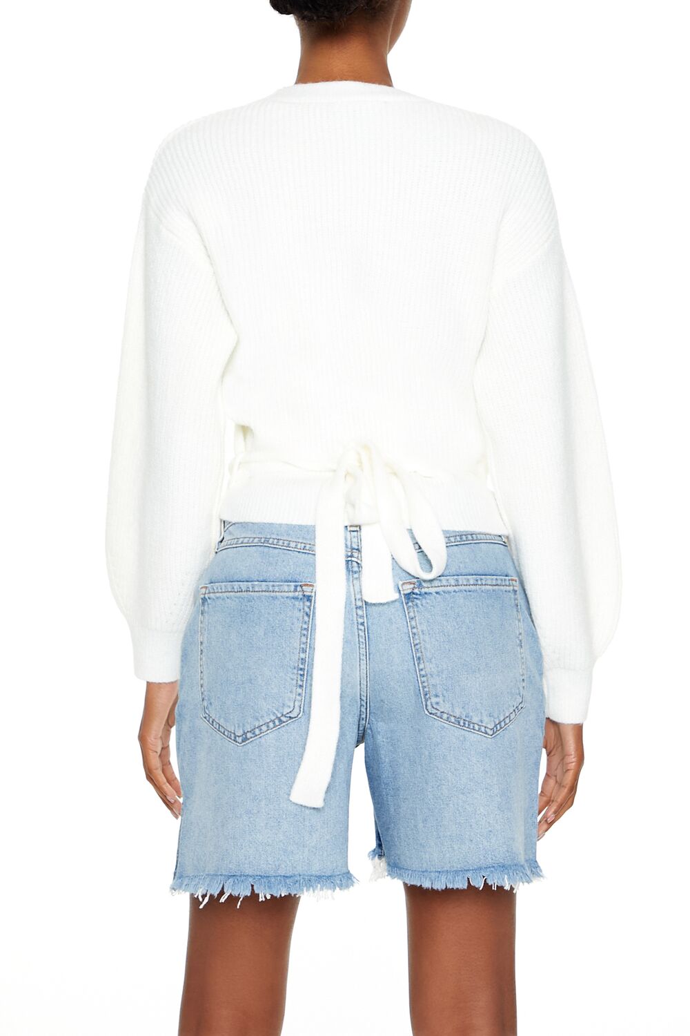  Forever 21 Drop-Sleeve Wrap Sweater - burgundy - Bonton