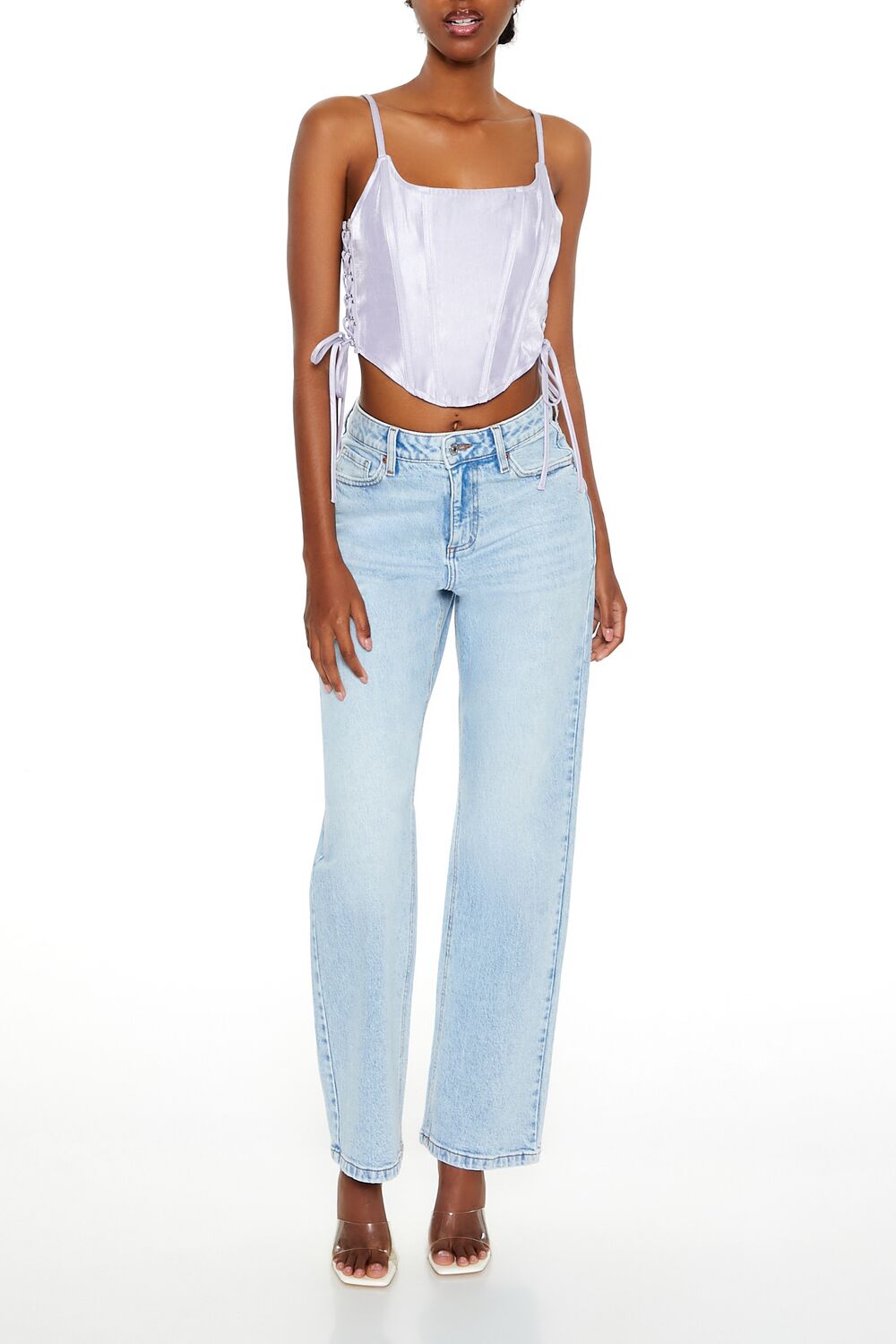  Forever 21 Lace-Up Corset Cami - wisteria - Bonton