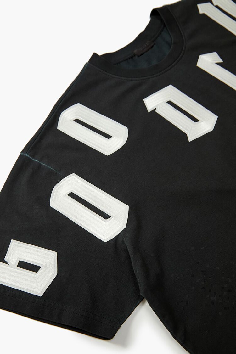  Forever 21 Good Luck Embroidered Applique Tee - washed black white - Bonton