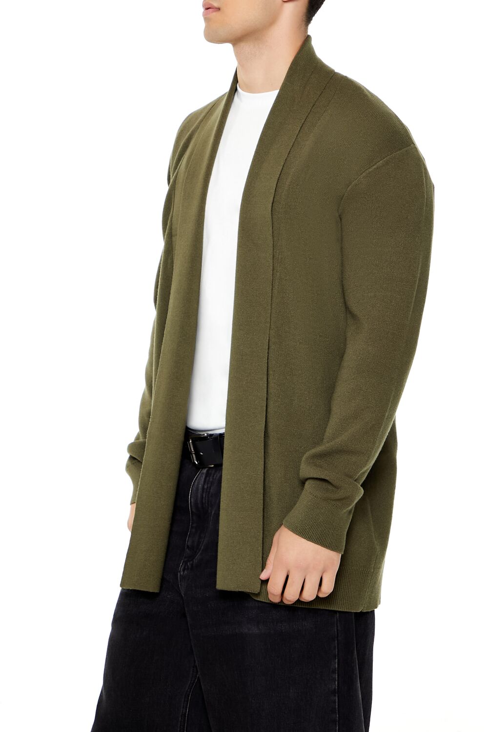  Forever 21 Open-Front Cardigan Sweater - taupe - Bonton