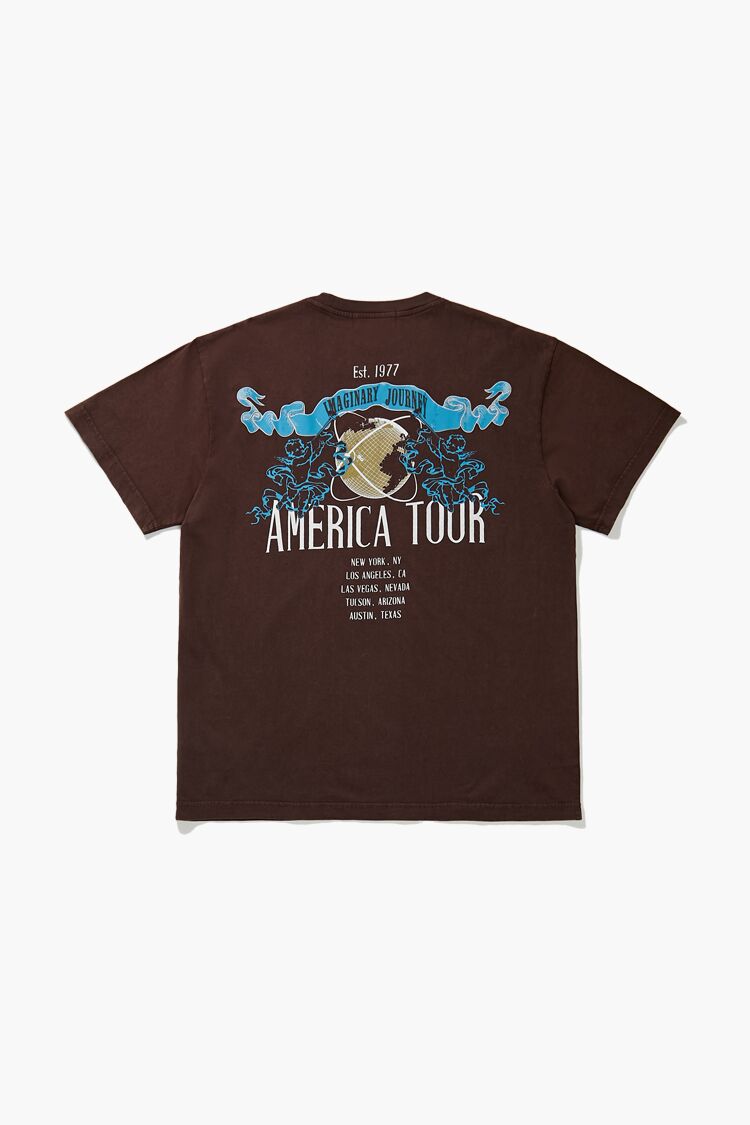  Forever 21 American Tour Graphic Tee - dark cocoa multi - Bonton