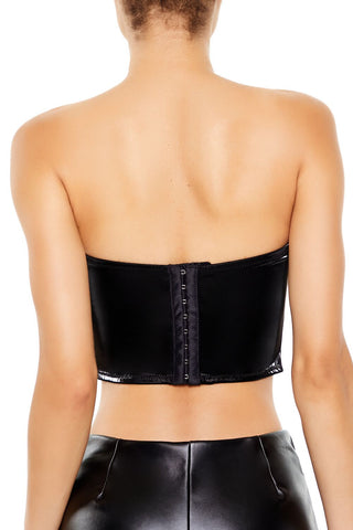Faux Leather Lingerie Tube Top