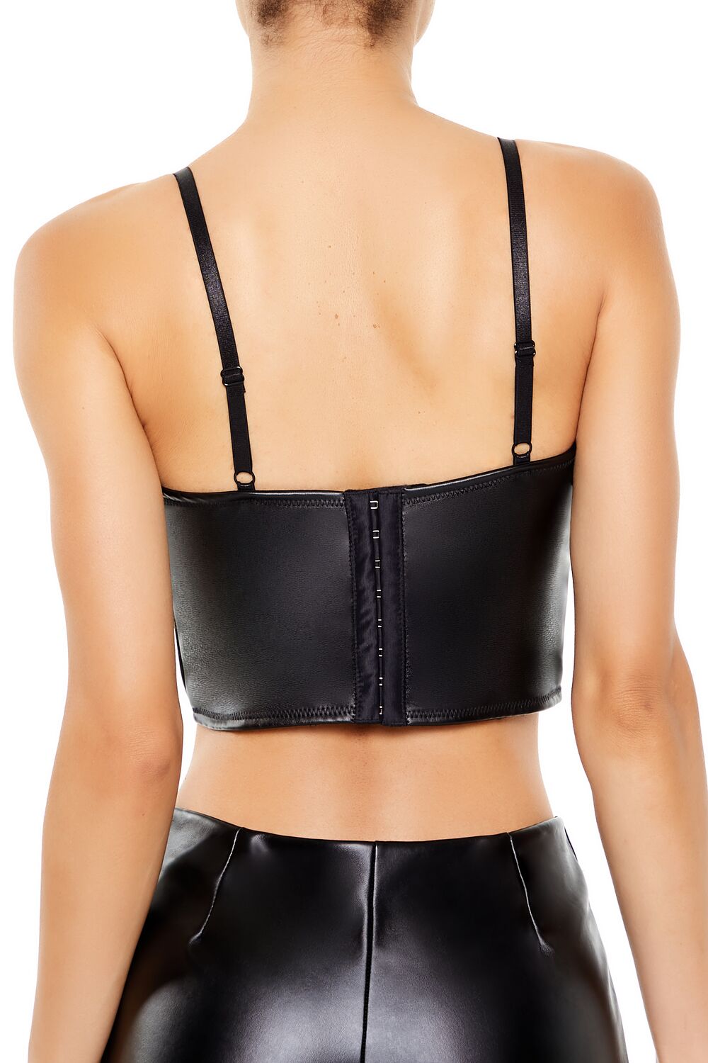  Forever 21 Bustier Cropped Lingerie Cami - black - Bonton