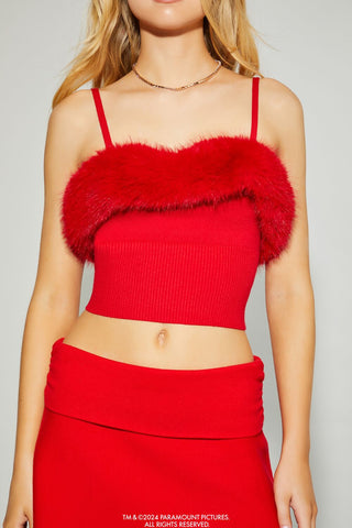 Mean Girls Faux Fur Sweater-Knit Cami