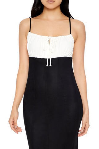 Colorblock Bow Cami Maxi Dress