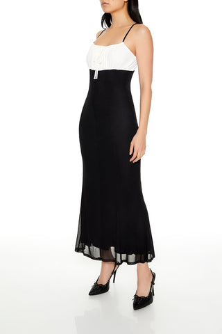 Colorblock Bow Cami Maxi Dress