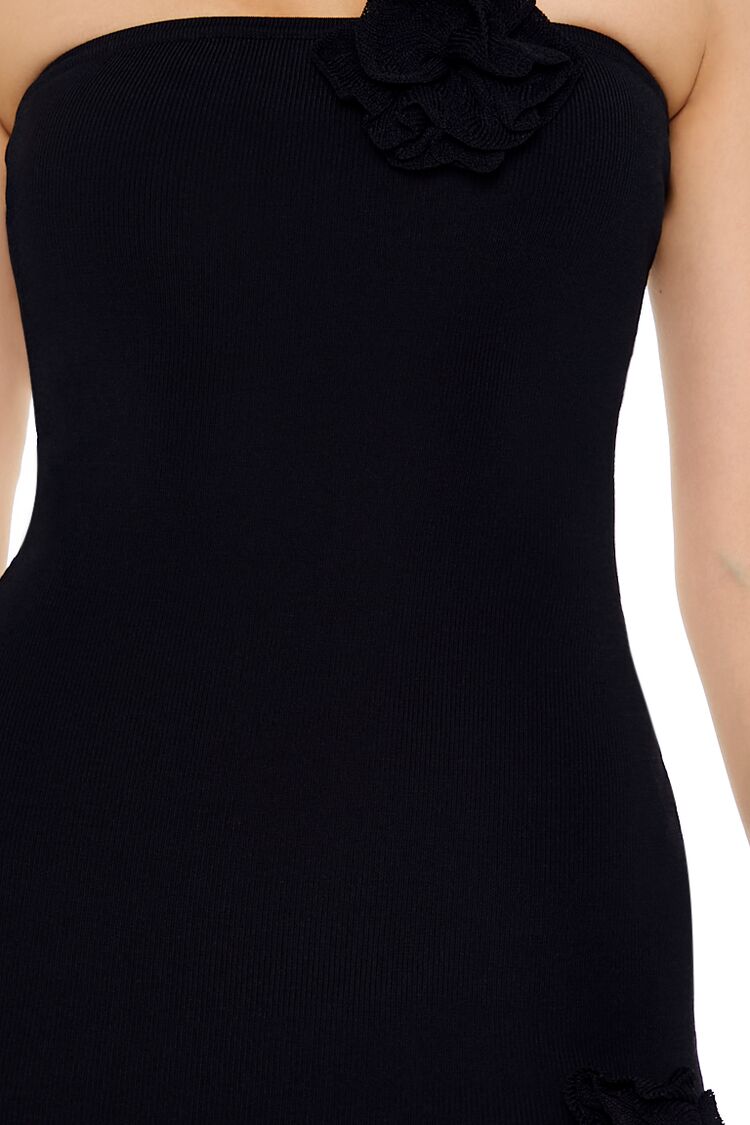  Forever 21 Rosette Tube Mini Sweater Dress - black-swatch - Bonton