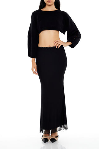 Open-Back Cropped Sweater